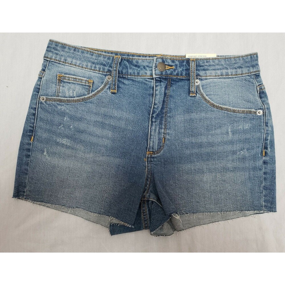 NWT UNIVERSAL THREAD DISTRESSED WOMENS HIGH RISE CUT OFF JEANS SHORTS SIZE 8